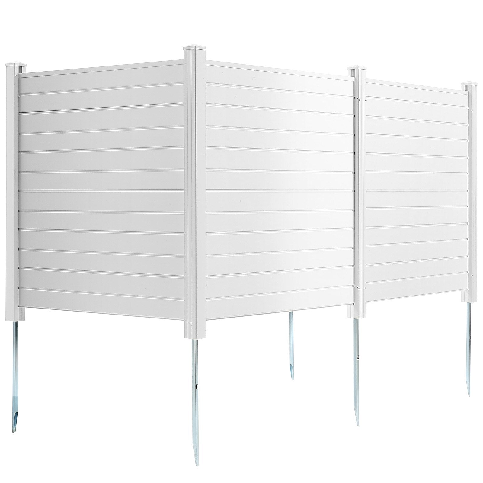 Sheds: VEVOR Outdoor Privacy Screens, 50" W x 50" H Air Conditioner Fence, Pool Equipment Enclosure, Horizontal Vinyl Privacy Fence, Perfect to Enclose Trash Can and A/C Units (4-Panel)