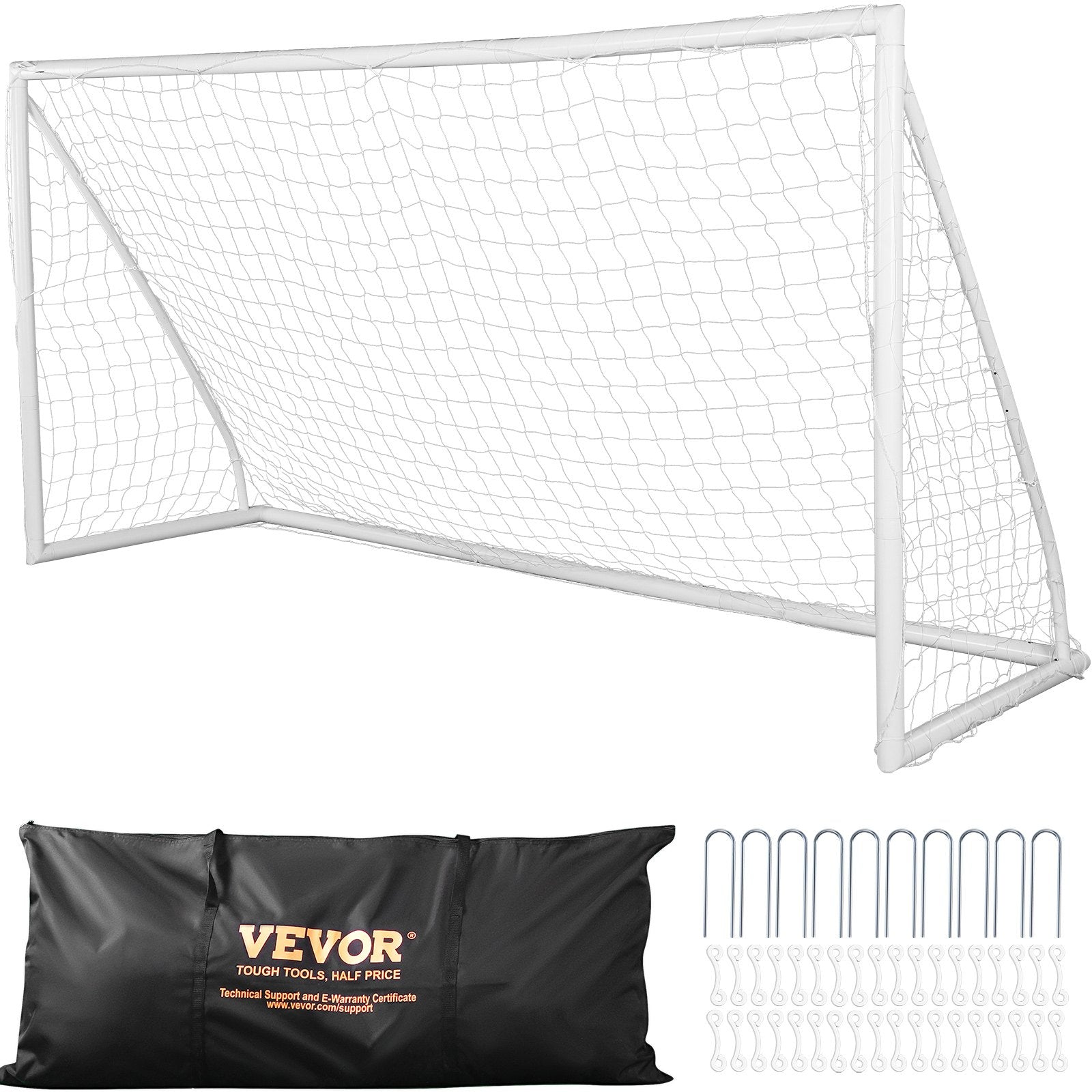 Soccer & Soccer Accessories: VEVOR Portable Soccer Goal, 3.7x1.8M Soccer Net, Adults Kids Backyard Soccer Net, Large Practice Soccer Net, Youth Training Soccer Goal Set, All-Weather Outdoor Soccer Goals with Carry Bag, 1 Pack