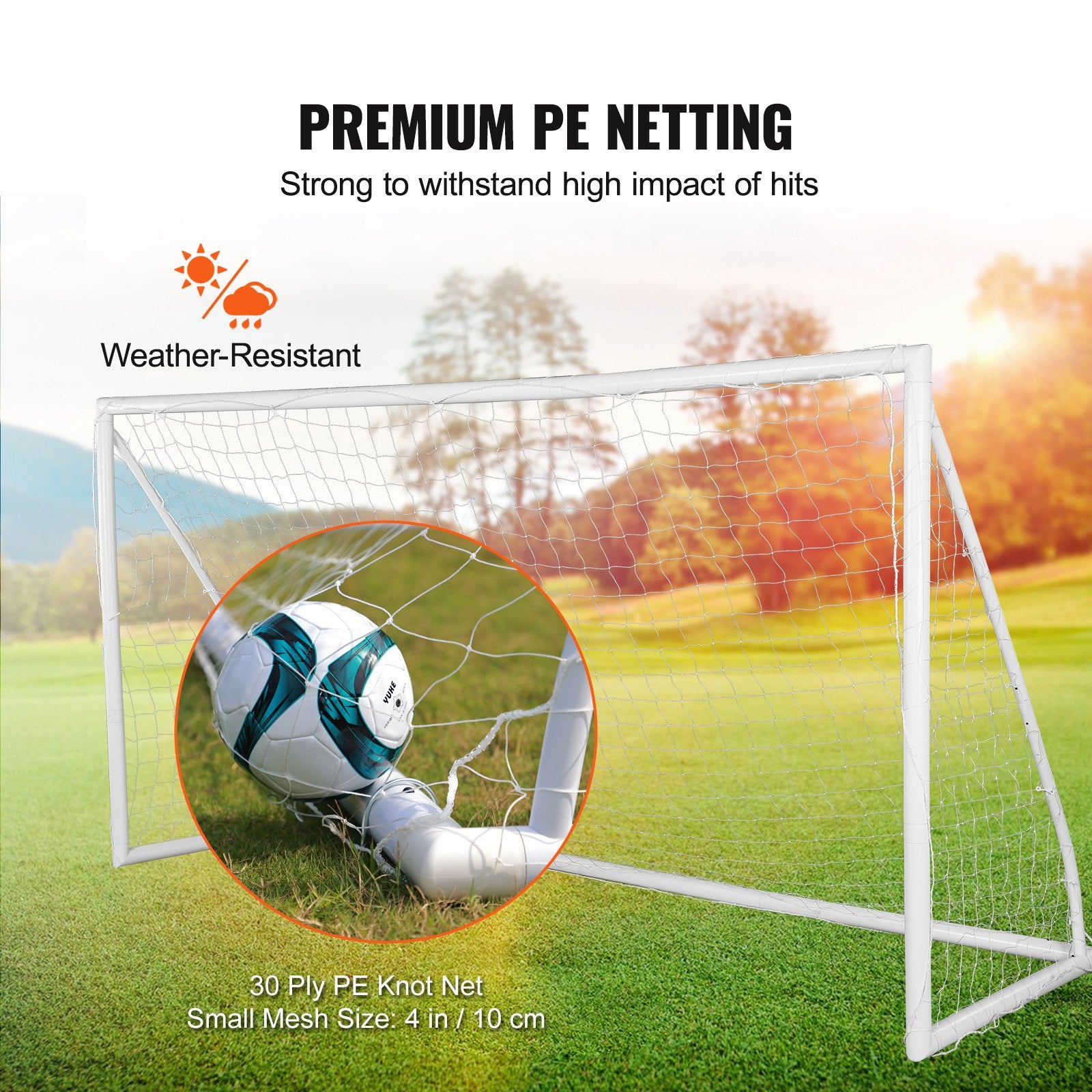 Soccer & Soccer Accessories: VEVOR Portable Soccer Goal, 3.7x1.8M Soccer Net, Adults Kids Backyard Soccer Net, Large Practice Soccer Net, Youth Training Soccer Goal Set, All-Weather Outdoor Soccer Goals with Carry Bag, 1 Pack
