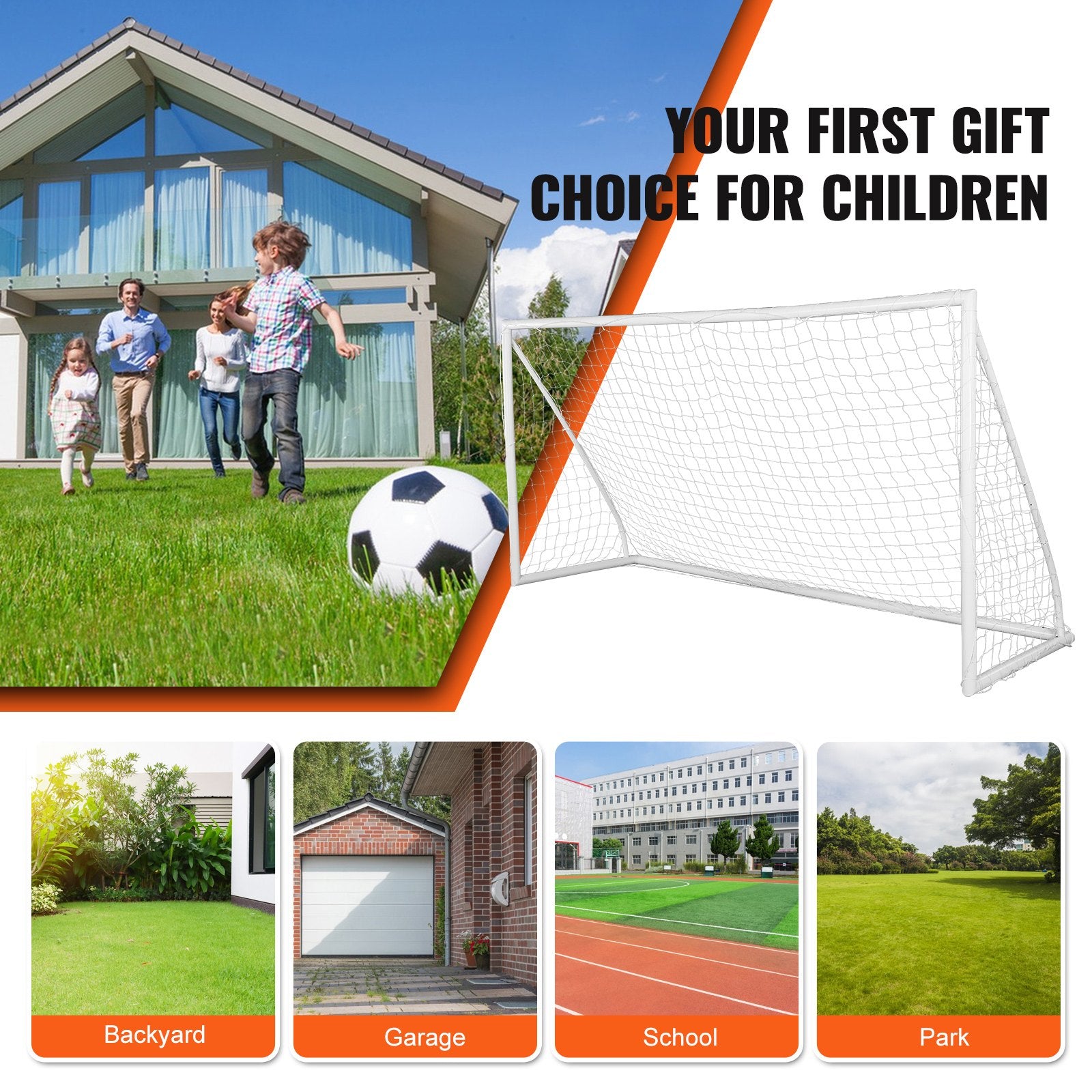 Soccer & Soccer Accessories: VEVOR Portable Soccer Goal, 3.7x1.8M Soccer Net, Adults Kids Backyard Soccer Net, Large Practice Soccer Net, Youth Training Soccer Goal Set, All-Weather Outdoor Soccer Goals with Carry Bag, 1 Pack