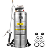 Salt & Pepper Shakers: VEVOR 3.5Gal Stainless Steel Sprayer,l Set with 20" Wand& Handle& 3FT Reinforced Hose, Hand Pump Sprayer with Pressure Gauge&Safety Valve, Adjustable Nozzle Suitable for Gardening& Sanitizing