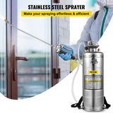 Salt & Pepper Shakers: VEVOR 3.5Gal Stainless Steel Sprayer,l Set with 20" Wand& Handle& 3FT Reinforced Hose, Hand Pump Sprayer with Pressure Gauge&Safety Valve, Adjustable Nozzle Suitable for Gardening& Sanitizing
