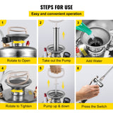 Salt & Pepper Shakers: VEVOR 3.5Gal Stainless Steel Sprayer,l Set with 20" Wand& Handle& 3FT Reinforced Hose, Hand Pump Sprayer with Pressure Gauge&Safety Valve, Adjustable Nozzle Suitable for Gardening& Sanitizing