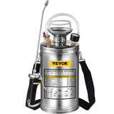 Gardening Tools: VEVOR 1.5Gal Stainless Steel Sprayer, Set with 16" Wand& Handle& 3.3FT Reinforced Hose, Hand Pump Sprayer with Pressure Gauge&Safety Valve, Adjustable Nozzle Suitable for Gardening& Sanitizing