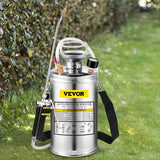 Gardening Tools: VEVOR 1.5Gal Stainless Steel Sprayer, Set with 16" Wand& Handle& 3.3FT Reinforced Hose, Hand Pump Sprayer with Pressure Gauge&Safety Valve, Adjustable Nozzle Suitable for Gardening& Sanitizing