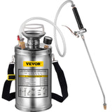 Gardening Tools: VEVOR 1.5Gal Stainless Steel Sprayer, Set with 16" Wand& Handle& 3.3FT Reinforced Hose, Hand Pump Sprayer with Pressure Gauge&Safety Valve, Adjustable Nozzle Suitable for Gardening& Sanitizing
