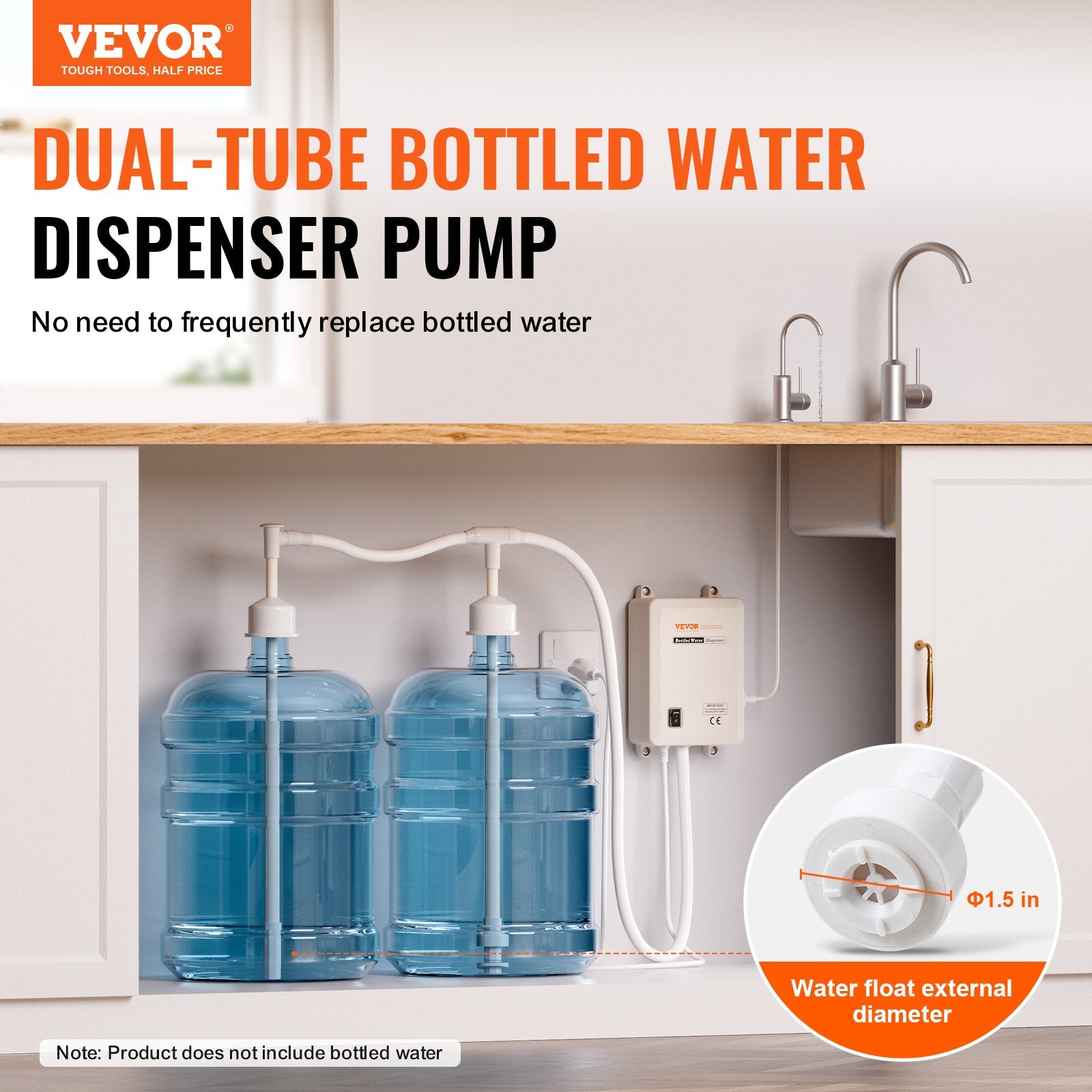 Basketball & Basketball Accessories: VEVOR Bottled Water Dispenser Pump System, 2x5 Gallon Dispensing System, Automatic Electric Water Dispenser, Double-Pipe Water Jug Pump, Compatible Use with Coffee/Tea Machine, Refrigerator, Ice Maker