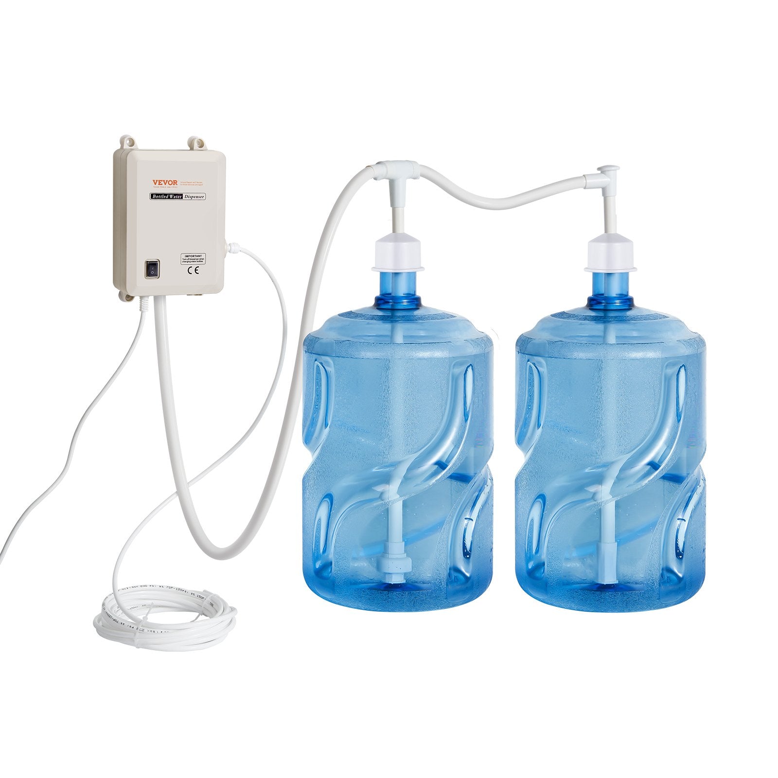 Basketball & Basketball Accessories: VEVOR Bottled Water Dispenser Pump System, 2x5 Gallon Dispensing System, Automatic Electric Water Dispenser, Double-Pipe Water Jug Pump, Compatible Use with Coffee/Tea Machine, Refrigerator, Ice Maker