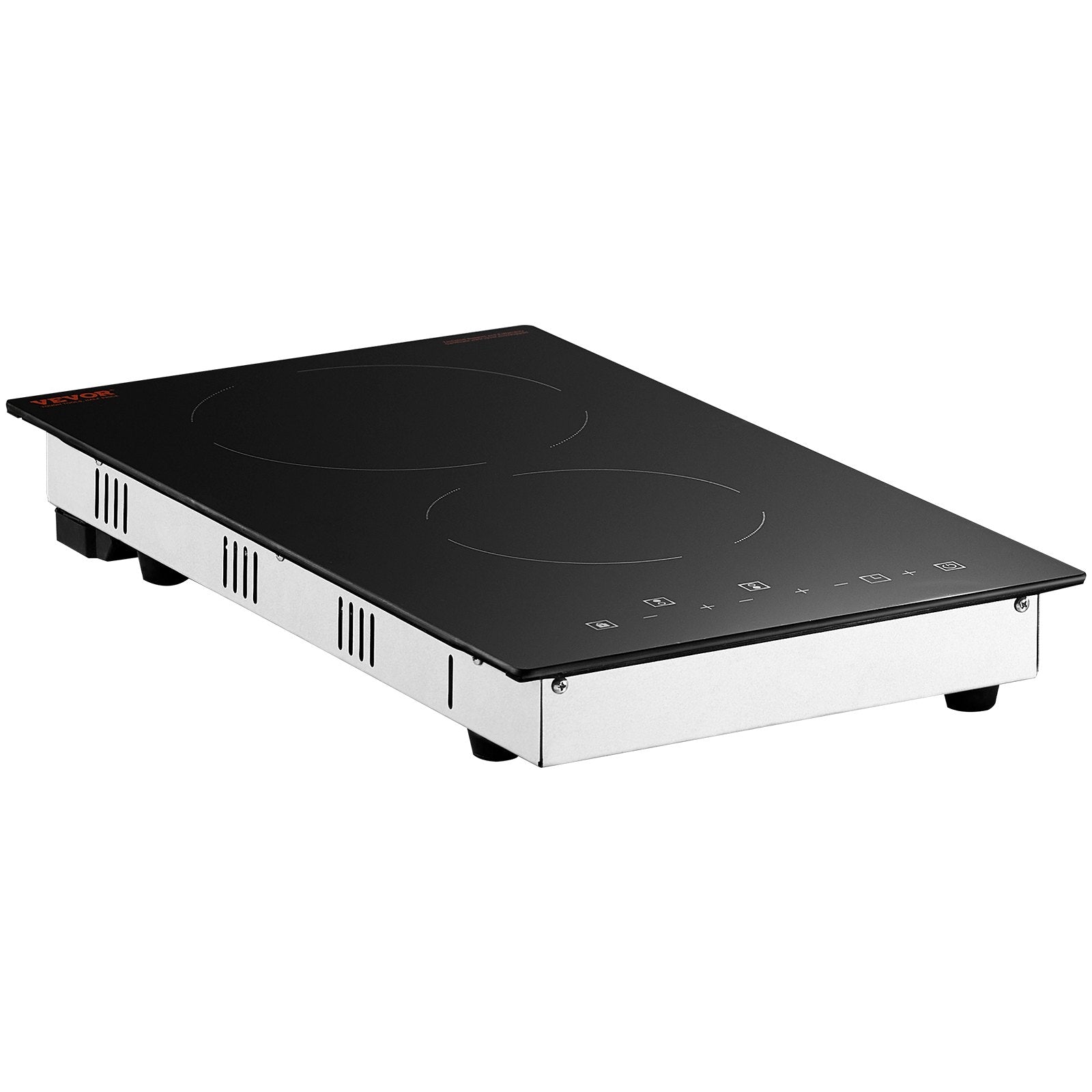 Food Warmers & Chafing Dishes: VEVOR Electric Cooktop, 12 inch 2 Burners Built-in Electric Stove Top, 3000W Ceramic Radiant Cooktop with Glass Panel, Touch Control, Timer, Child Lock, 9 Heat Level, Residual Heat Indicator, 220-240V