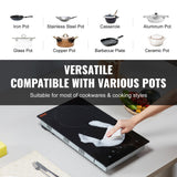Food Warmers & Chafing Dishes: VEVOR Electric Cooktop, 12 inch 2 Burners Built-in Electric Stove Top, 3000W Ceramic Radiant Cooktop with Glass Panel, Touch Control, Timer, Child Lock, 9 Heat Level, Residual Heat Indicator, 220-240V