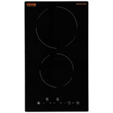 Food Warmers & Chafing Dishes: VEVOR Electric Cooktop, 12 inch 2 Burners Built-in Electric Stove Top, 3000W Ceramic Radiant Cooktop with Glass Panel, Touch Control, Timer, Child Lock, 9 Heat Level, Residual Heat Indicator, 220-240V