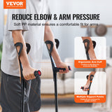 Mobility & Accessibility: VEVOR Forearm Crutches 10-Level Height Adjustable Walking Crutches 1 Pair 350LBS