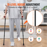 Mobility & Accessibility: VEVOR Forearm Crutches 10-Level Height Adjustable Walking Crutches 1 Pair 350LBS
