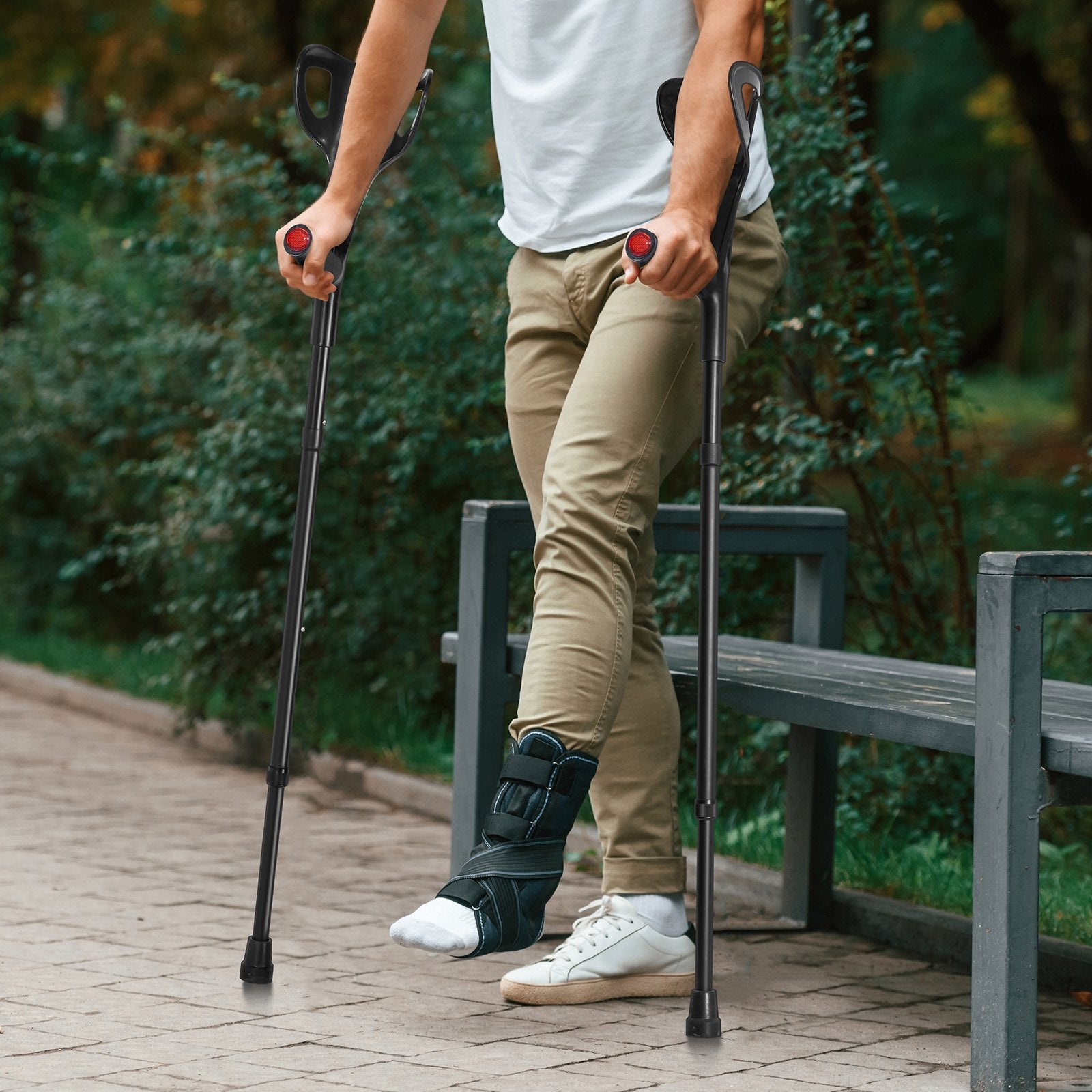 Mobility & Accessibility: VEVOR Forearm Crutches 10-Level Height Adjustable Walking Crutches 1 Pair 350LBS