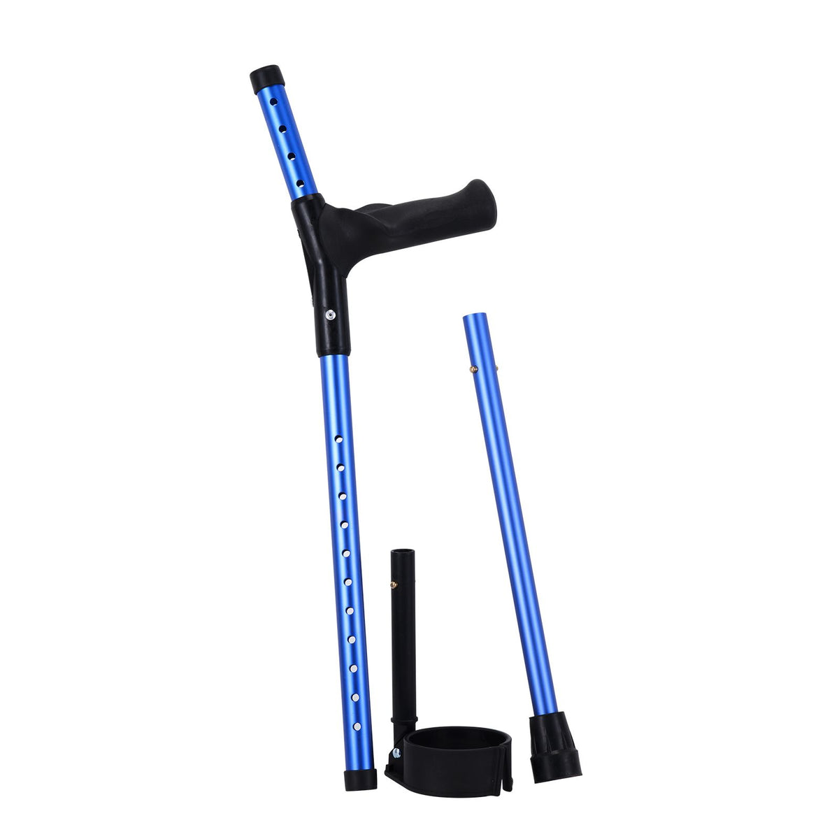 Forearm Crutches for Adults, 11-Level Height Adjustable Walking Crutches with 4-Level Upper Cuff, Lightweight Aluminum Medical Support Crutches for Leg Injury Surgery Disabled, 1 Pair (350LBS)