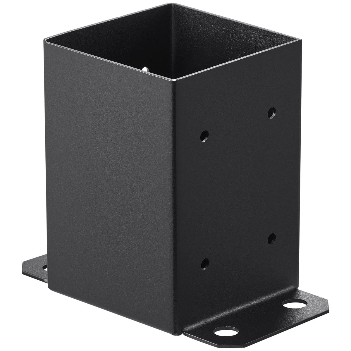 101.6x101.6mm Post Base 2 Pcs, Inner Size 91x91 Post Base Brackets, Heavy Duty Powder-Coated Post Anchor Matte Black Wood Post Brackets for Pavilion Deck Railing Support Deck Base Plate