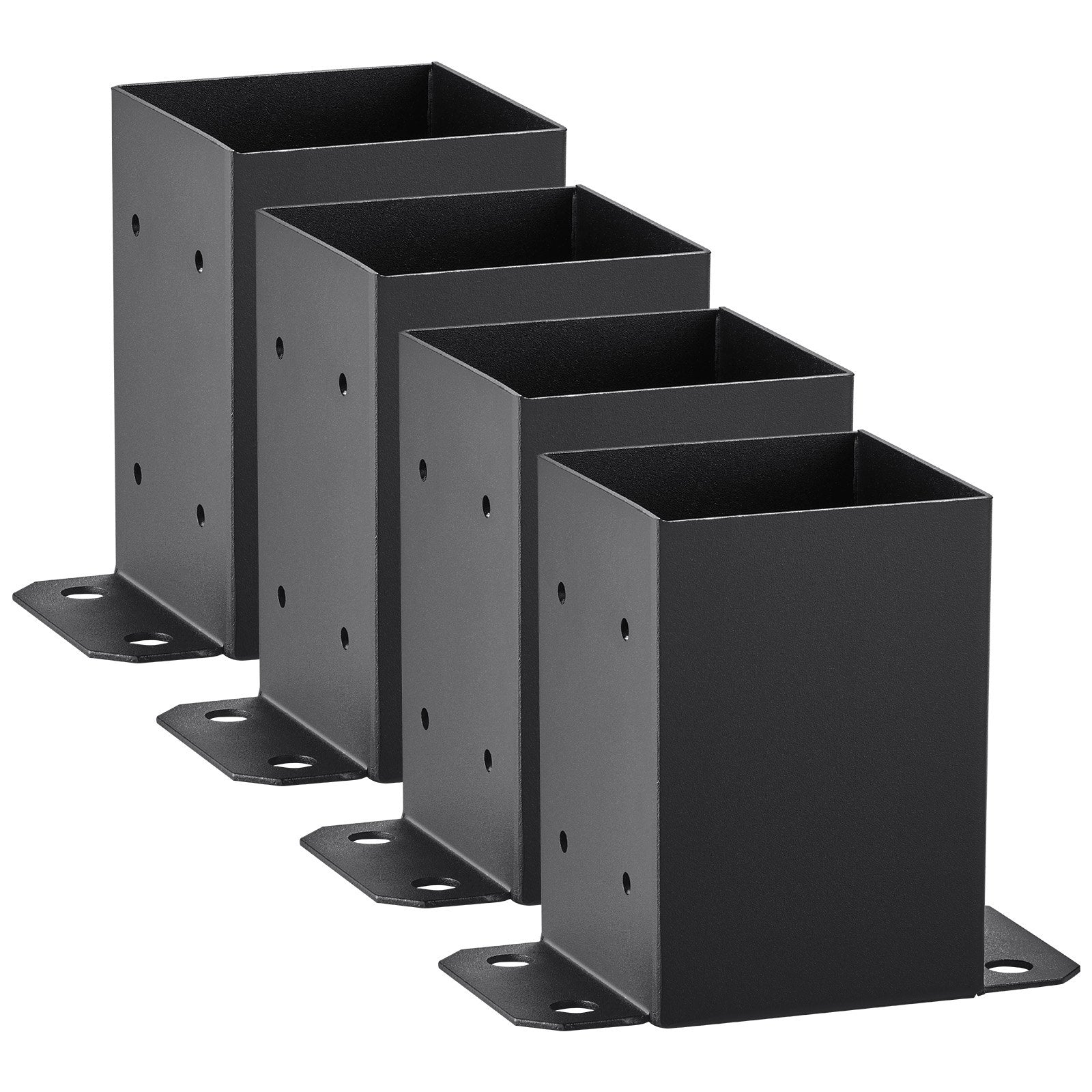 Canopies & Gazebos: VEVOR 101.6x101.6mm Post Base 4 Pcs, Inner Size 91x91 Post Base Brackets, Heavy Duty Powder-Coated Post Anchor Matte Black Wood Post Brackets for Pavilion Deck Railing Support Deck Base Plate