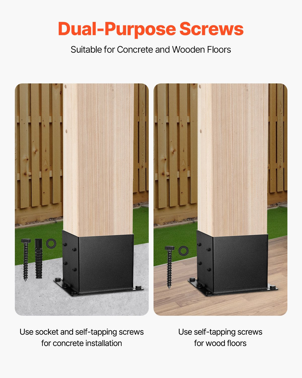 Sheds: VEVOR 8 Pcs 4x4 Post Base Bracket Wood Fence Post Anchor Inner Size 3.6x3.6 in