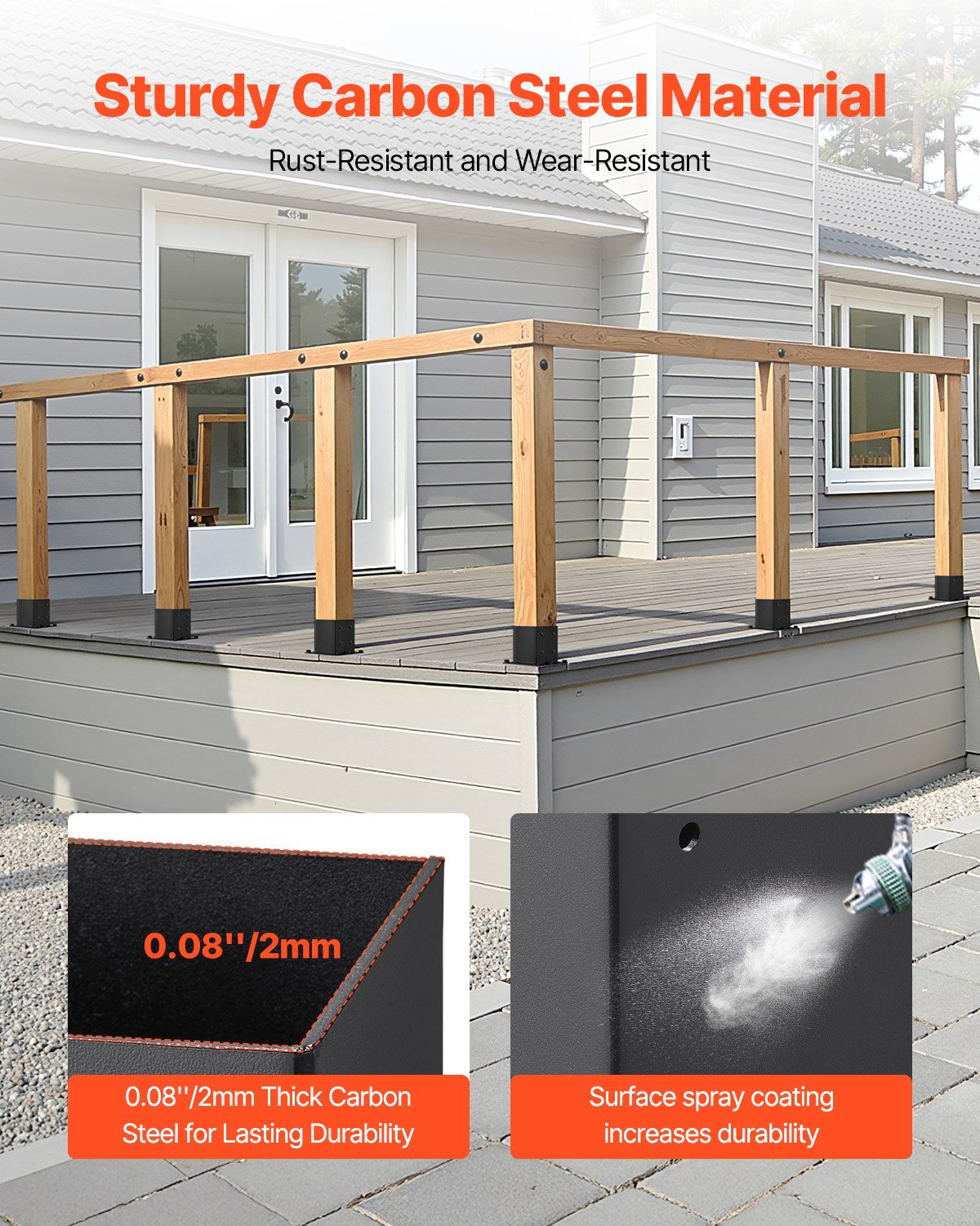 Sheds: VEVOR 8 Pcs 4x4 Post Base Bracket Wood Fence Post Anchor Inner Size 3.6x3.6 in