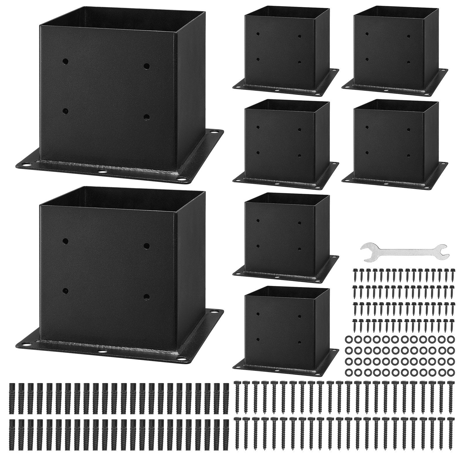Sheds: VEVOR 8 Pcs 4x4 Post Base Bracket Wood Fence Post Anchor Inner Size 3.6x3.6 in
