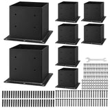 Sheds: VEVOR 8 Pcs 4x4 Post Base Bracket Wood Fence Post Anchor Inner Size 3.6x3.6 in