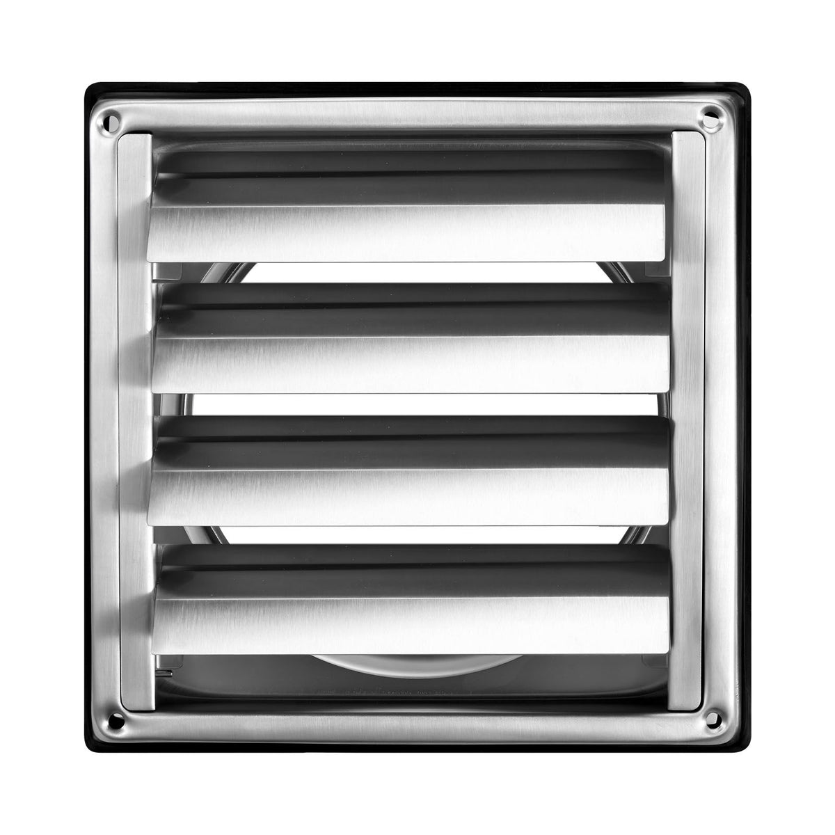 145mm Wall Vent Cover, Louvered Square AC Vent Gable Cover, Premium Stainless Steel & with Noise Reducing Rubber Gasket, for House,Bathroom,Garage,Kitchen,Basement (1 Pack, Silver)