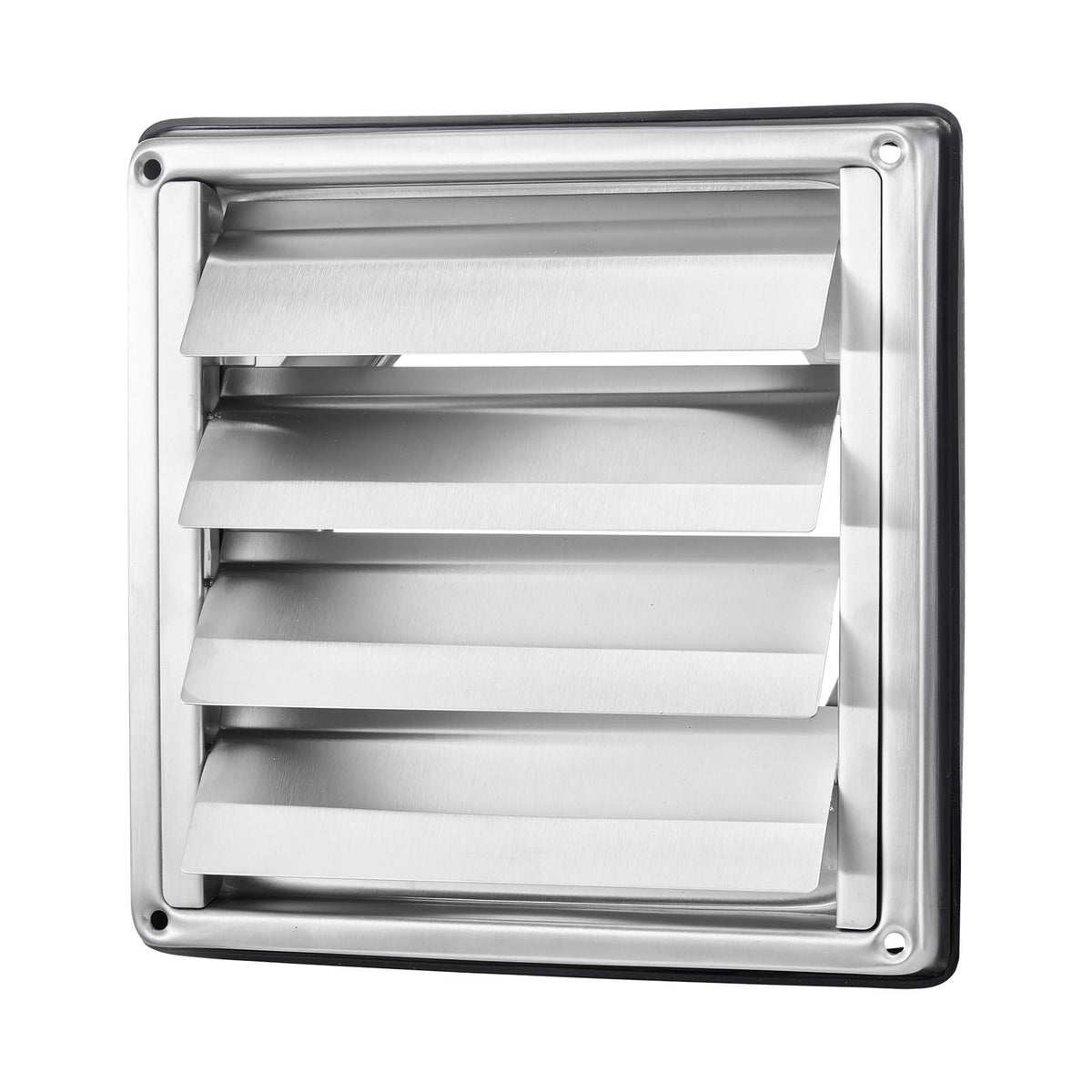 97mm Wall Vent Cover, Louvered Square AC Vent Gable Cover, Premium Stainless Steel & with Noise Reducing Rubber Gasket, for House,Bathroom,Garage,Kitchen,Basement (1 Pack, Silver)
