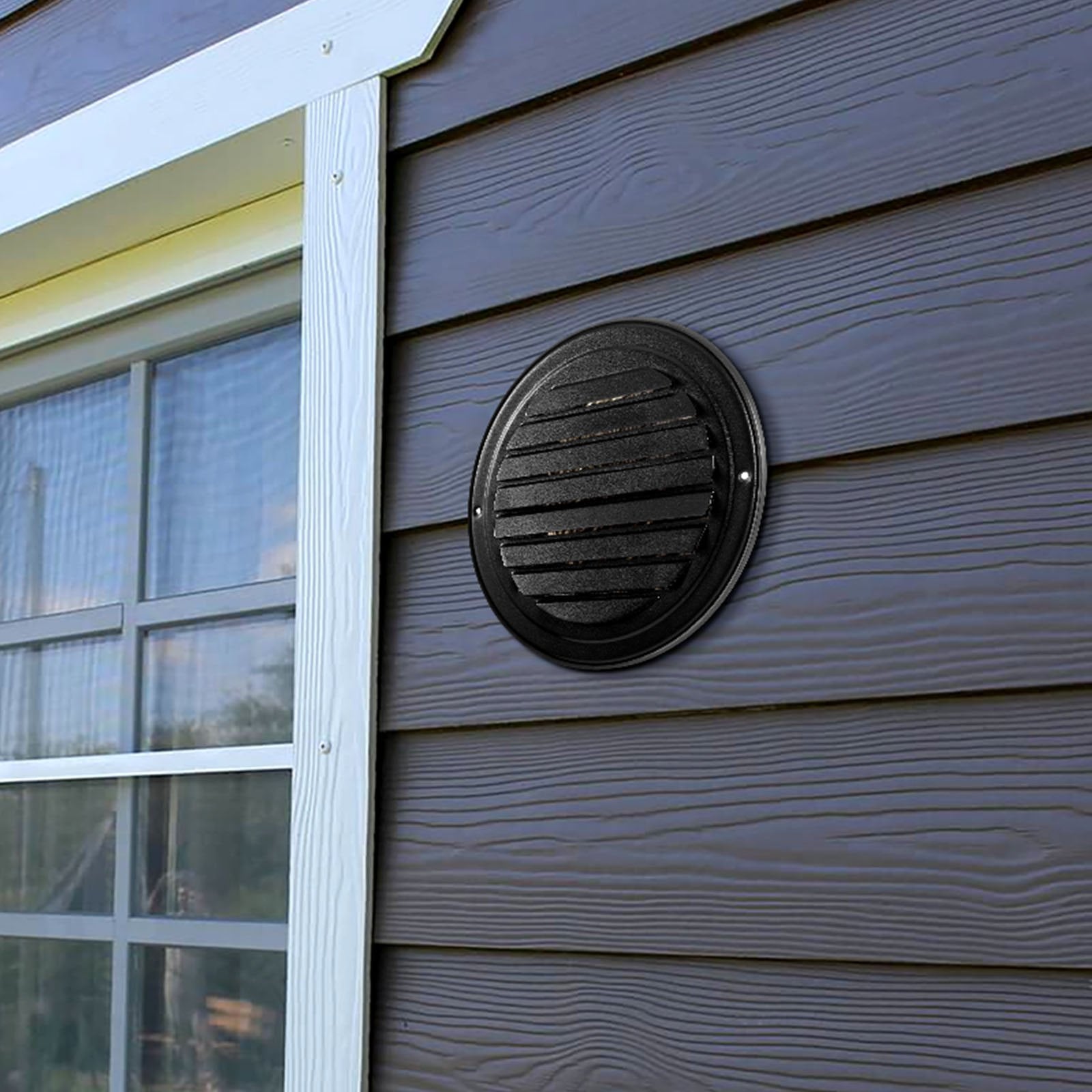 Automotive Repair & Speciality Tools: VEVOR 145 mm Wall Vent Cover, Louvered Round AC Vent Gable Cover, Premium Stainless Steel & with Built-in a Protection Screen, for House,Bathroom,Garage,Kitchen,Basement (2 Pack, Black)