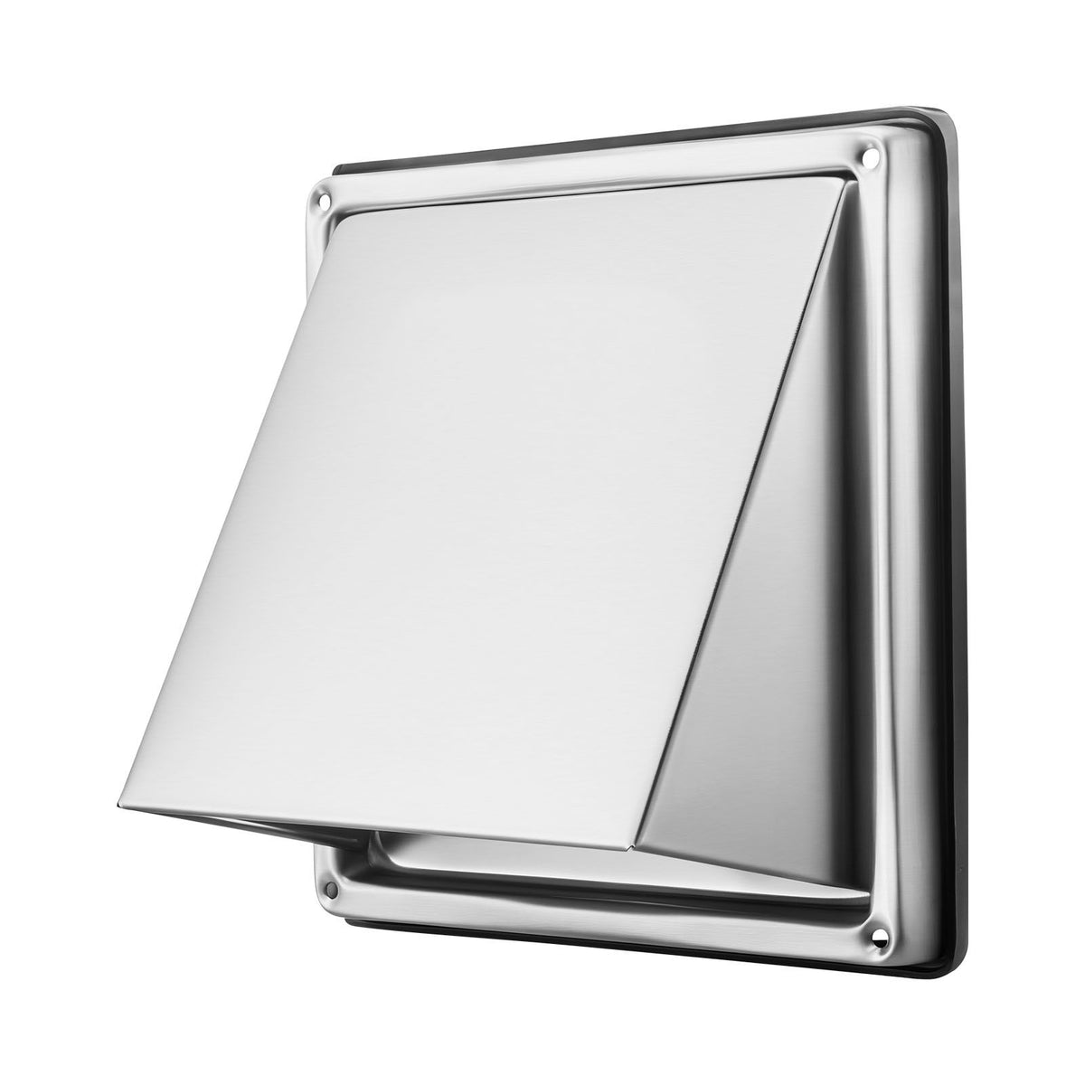 145 mm External Extractor Wall Vent Cover, Square AC Vent Gable Cover, Premium Stainless Steel & with Built-in a Protection Screen, for House,Bathroom,Garage,Kitchen,Basement (1 Pack, Silver)