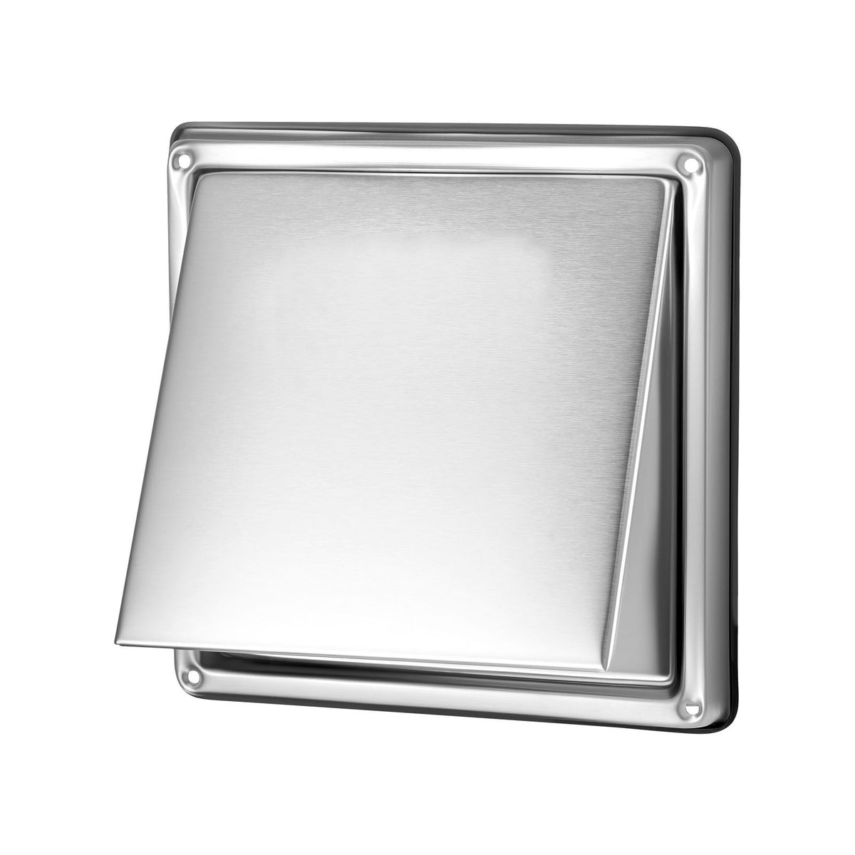145 mm External Extractor Wall Vent Cover, Square AC Vent Gable Cover, Premium Stainless Steel & with Built-in a Protection Screen, for House,Bathroom,Garage,Kitchen,Basement (1 Pack, Silver)