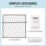 Small Animal Habitats & Cages: VEVOR 4 Pack Plant Protector from Animals, 13.4'' x 13.4'' Chicken Wire Plant Protector, Plant Cages for Outdoor Plants, Flowers & Vegetables, Keeps Bunny Chicken Squirrels Out, 16pcs Metal Mesh