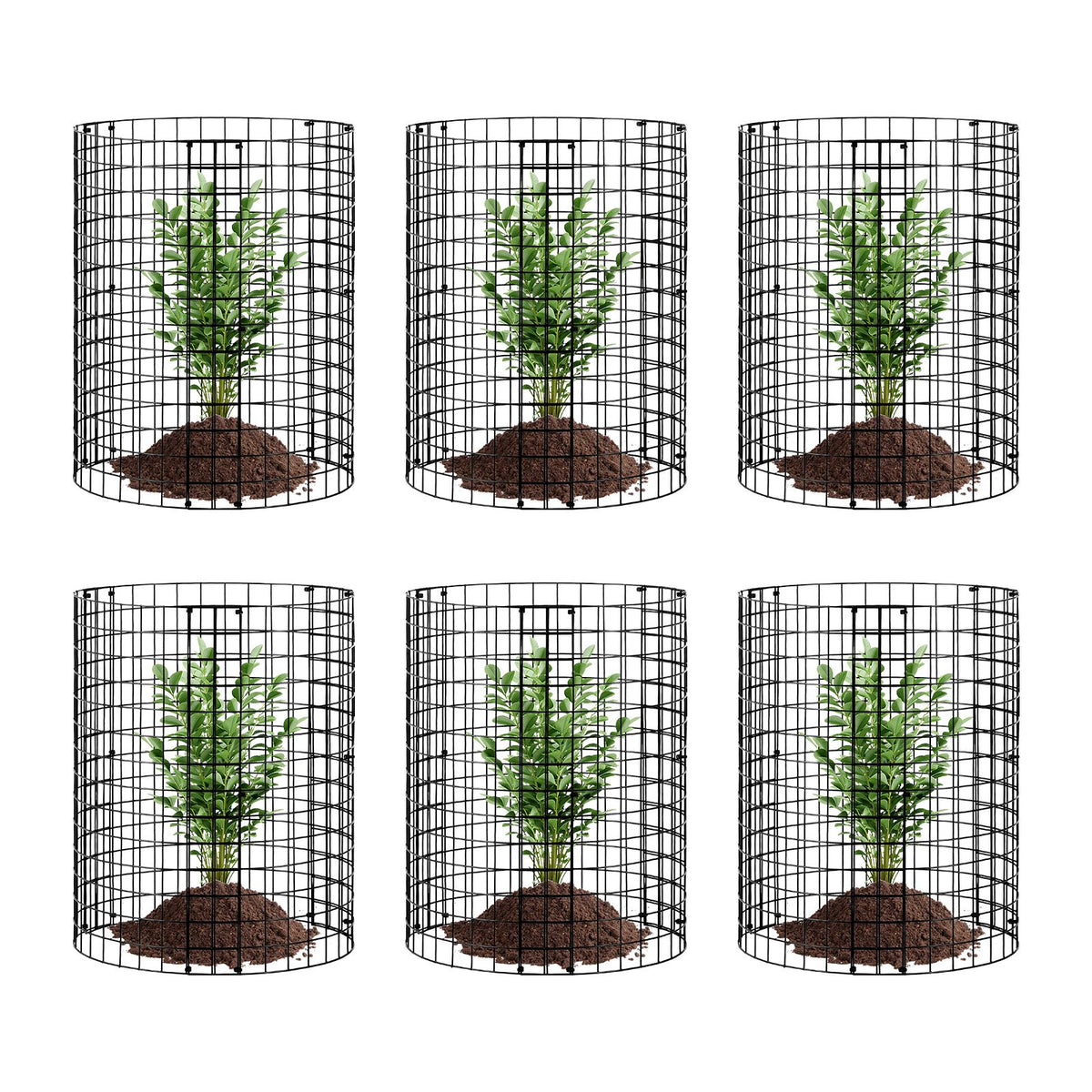 6 Pack Plant Protector from Animals, 320mm Dia. x 355mm H Chicken Wire Plant Protector, Plant Cages for Outdoor Plants, Flowers & Vegetables, Keeps Bunny Chicken Squirrels Out, 18pcs Metal Mesh