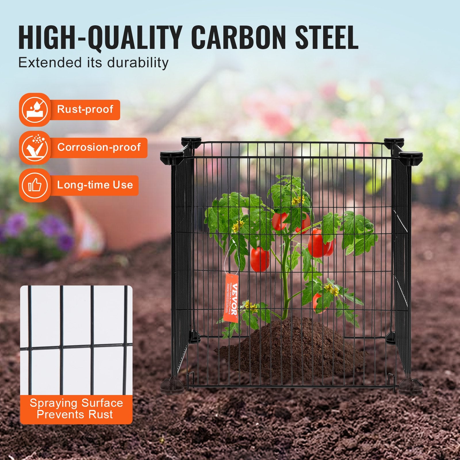 Pots, Planters & Accessories: VEVOR 5 Pack Plant Protector from Animals, 390 mm x 390 mm Chicken Wire Plant Protector, Plant Cages for Outdoor Plants, Flowers & Vegetables, Keeps Bunny Chicken Squirrels Out, 20pcs Metal Mesh