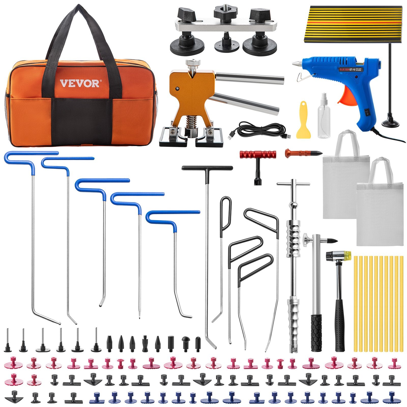 Putty Knives, Scrapers & Chisels: VEVOR Paintless Dent Removal Rods Stainless Steel Rod Tool Kit 89pcs Dent Repair