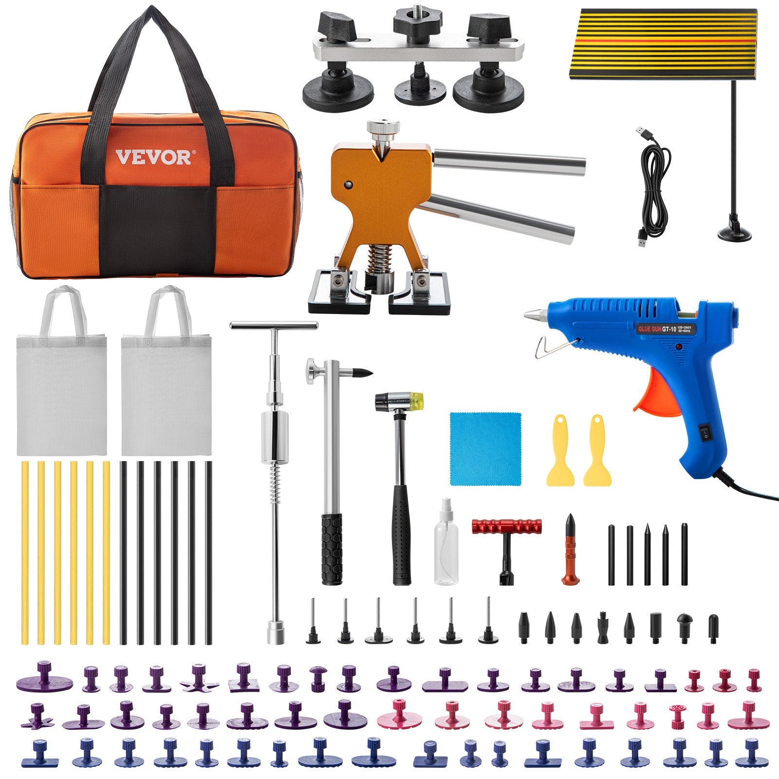 Automotive Repair & Speciality Tools: VEVOR Paintless Dent Repair Tools Hail Damage Remover 89 Pcs Body Dent Removal