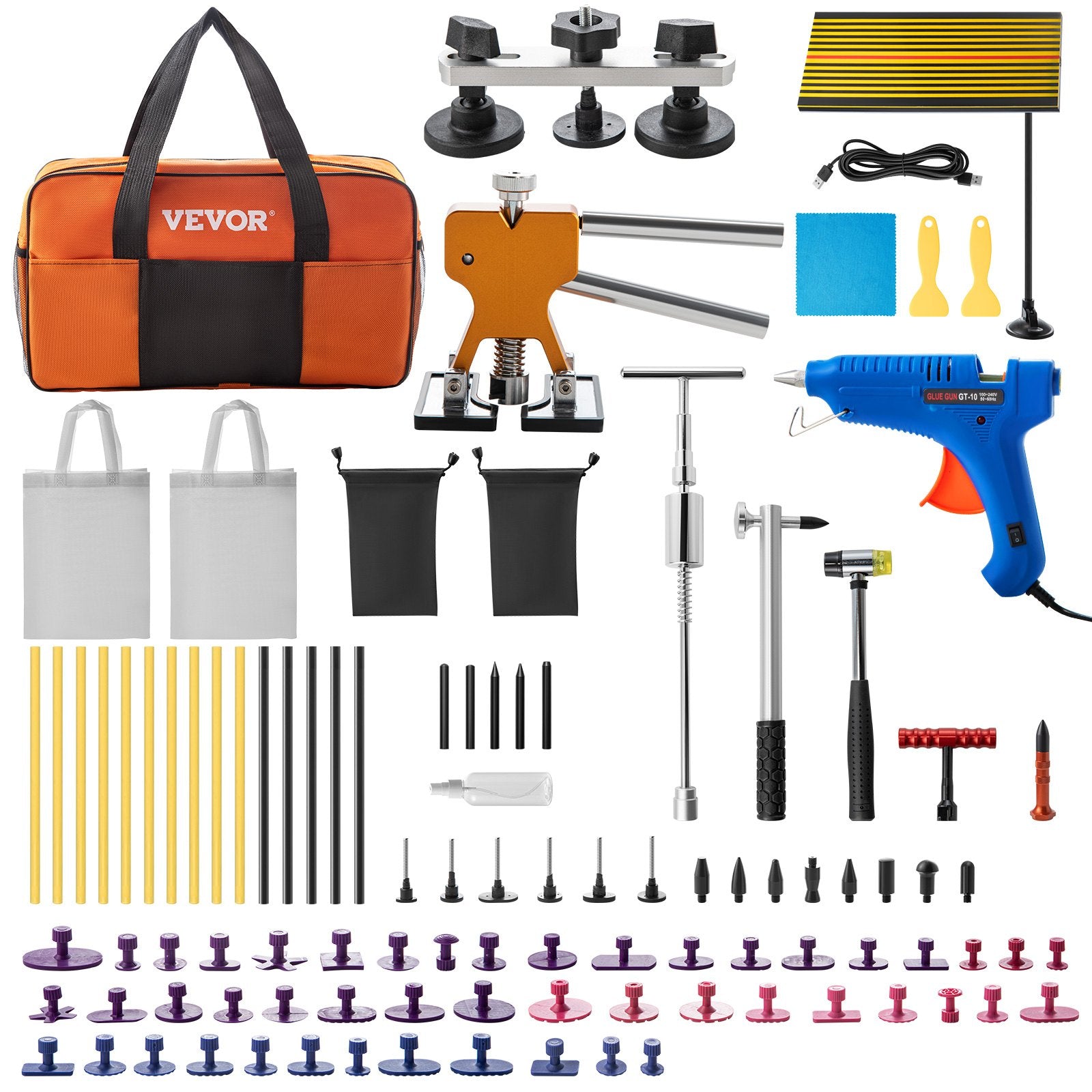 Automotive Repair & Speciality Tools: VEVOR Paintless Dent Repair Tools Hail Damage Remover 98 Pcs Body Dent Removal