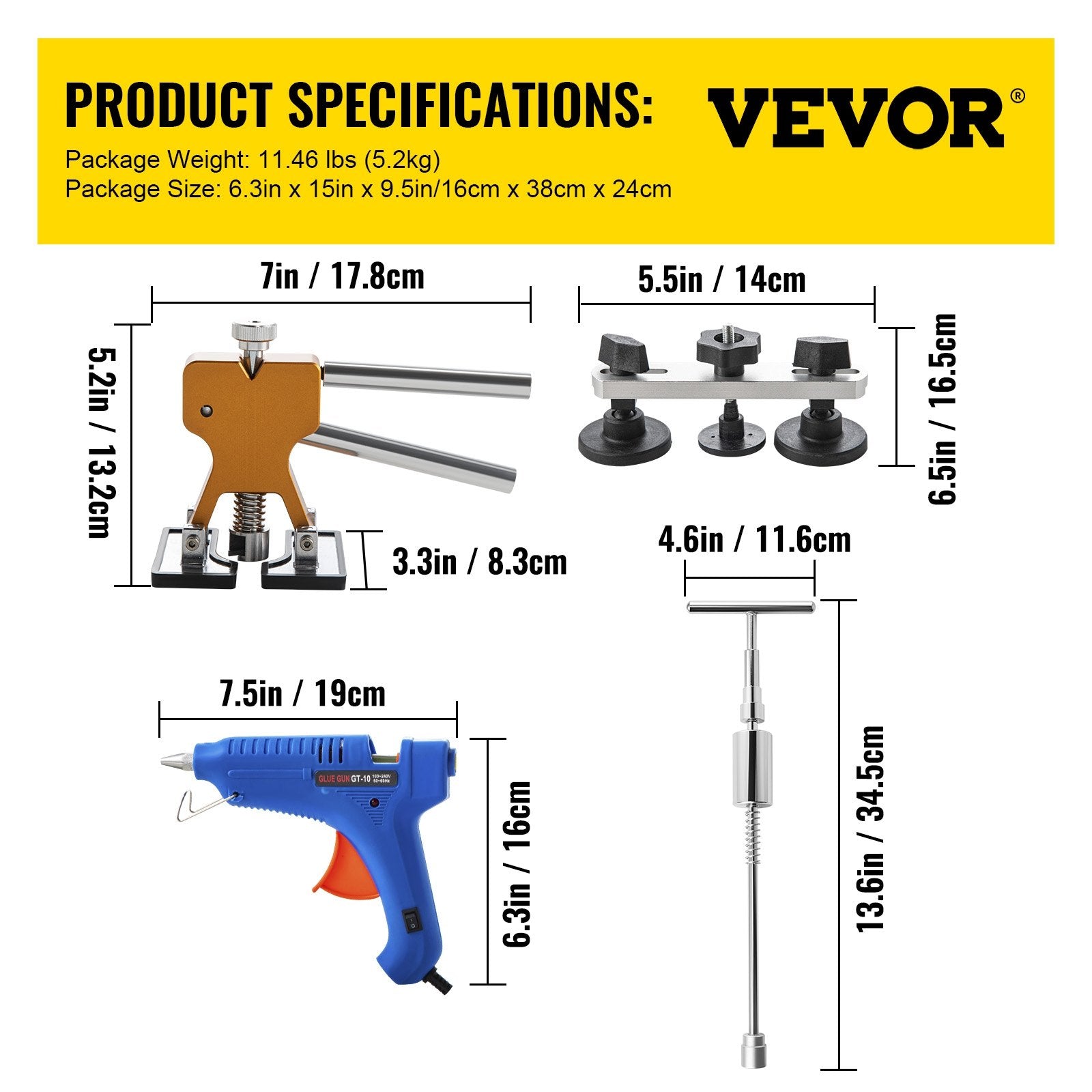 Automotive Repair & Speciality Tools: VEVOR Paintless Dent Repair Tools Hail Damage Remover 98 Pcs Body Dent Removal