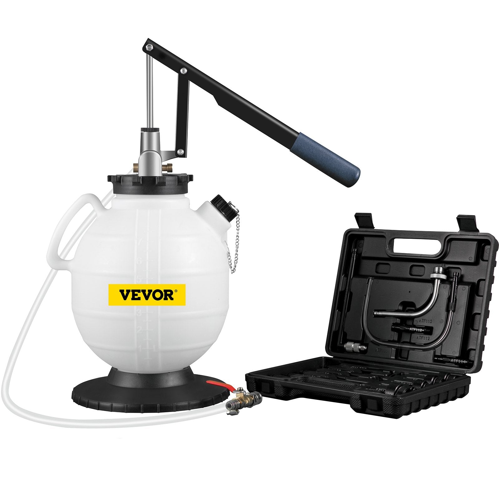 Automotive Repair & Speciality Tools: VEVOR Transmission Fluid Pressure Bleeder, 7.5L Large Capacity Transmission Oil Replacement Tool Set with 15 PCS ATF Filler Adapters, Transmission Oil Replacement Kit for Most Cars with Pressure Gauge