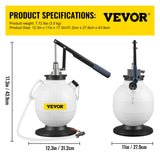 Automotive Repair & Speciality Tools: VEVOR Transmission Fluid Pressure Bleeder, 7.5L Large Capacity Transmission Oil Replacement Tool Set with 15 PCS ATF Filler Adapters, Transmission Oil Replacement Kit for Most Cars with Pressure Gauge