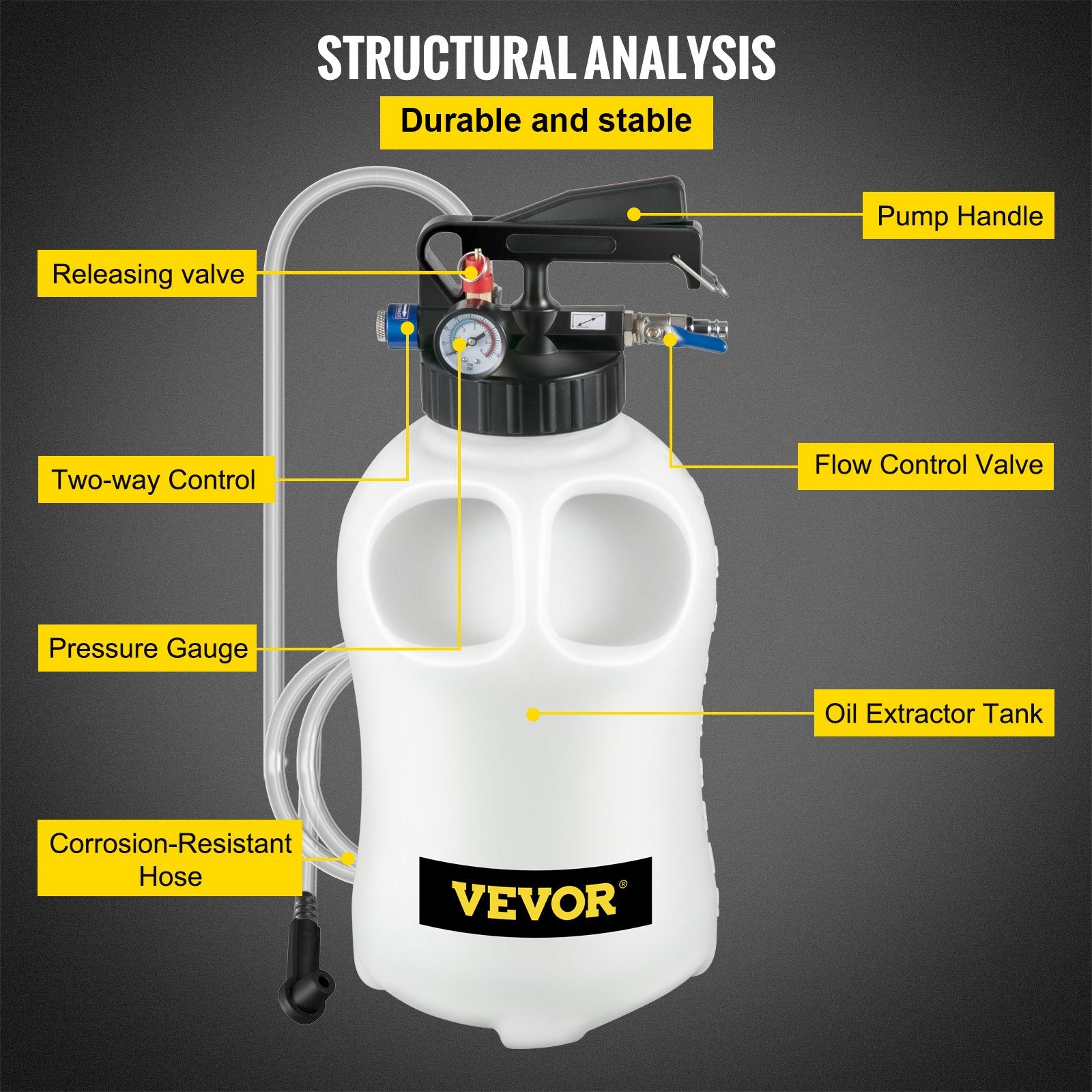 Fuel & Exhaust: VEVOR Transmission Fluid Pump 2 Way ATF Refill System Dispenser, Oil and Liquid Extractor 10 Liter Large Capacity, Automatic Transmission Fluid Pump Tool Set with 14 Pieces ATF Filler Adapters