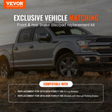 Automotive Repair & Speciality Tools: VEVOR Front and Rear Brake Kit Compatible with 2012-2020 Ford F-150(MPB Only), Drilled and Slotted Brake Rotors Ceramic Brake Pads Replacement, 13.8" Front Rotors 13.7" Rear Rotors