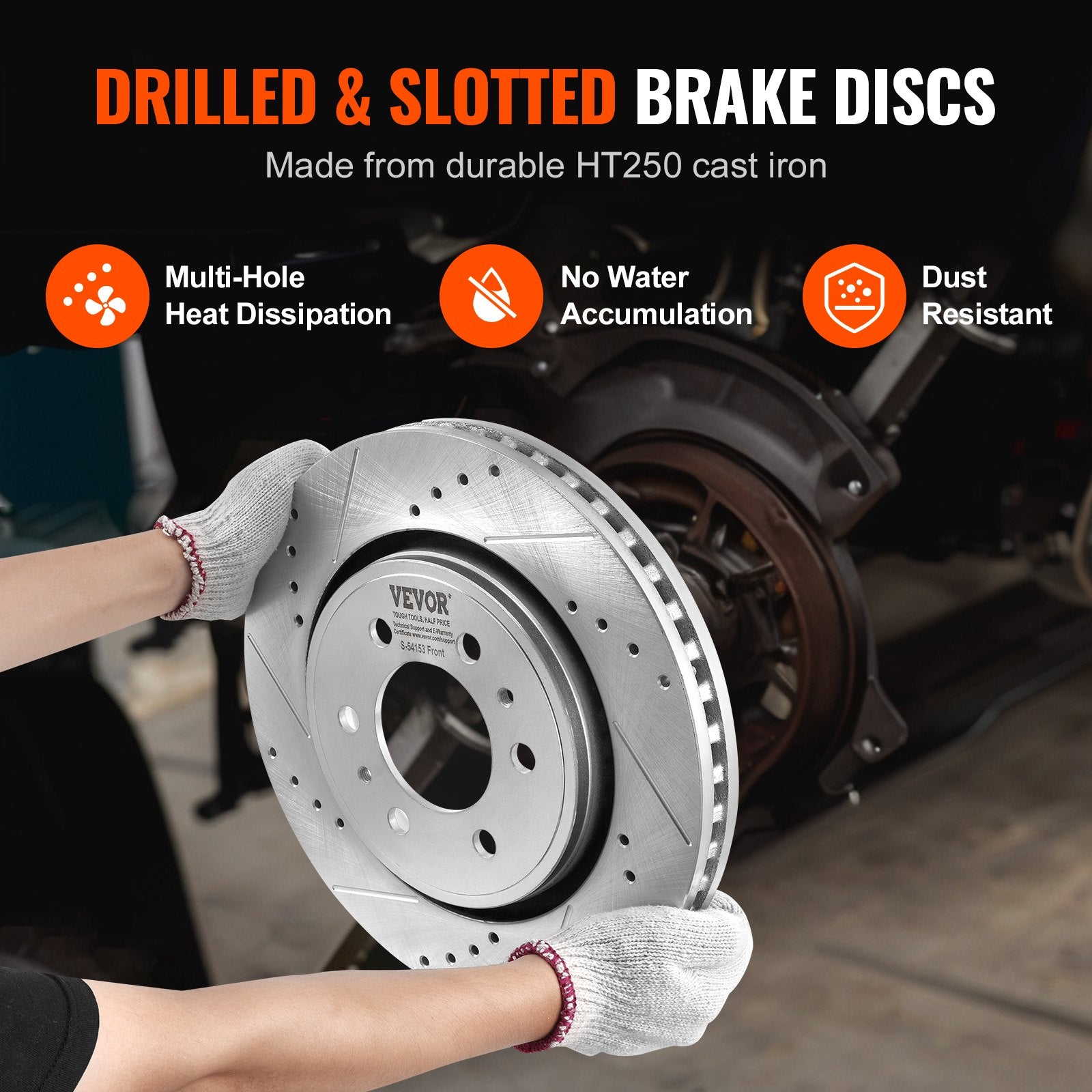 Automotive Repair & Speciality Tools: VEVOR Front and Rear Brake Kit Compatible with 2012-2020 Ford F-150(MPB Only), Drilled and Slotted Brake Rotors Ceramic Brake Pads Replacement, 13.8" Front Rotors 13.7" Rear Rotors
