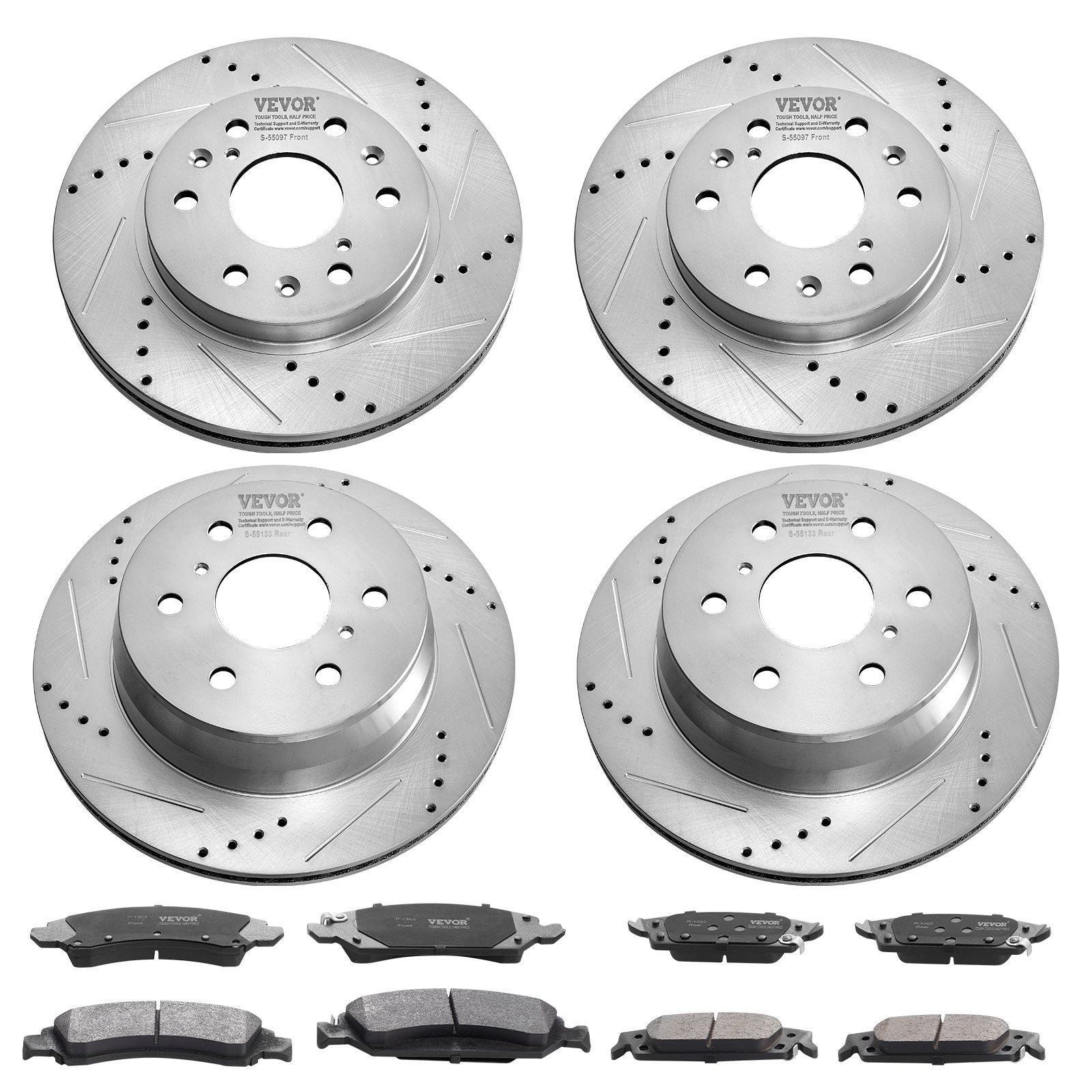 Automotive Decor: Front&Rear Rotors Disc Brake Pads Kit for 14-18 Chevy Silverado Gmc Sierra 1500