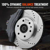 Automotive Repair & Speciality Tools: VEVOR Drilled Slotted Front Brake Rotors Pads Kit for Chevy Traverse GMC Acadia