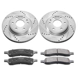 Automotive Repair & Speciality Tools: VEVOR Drilled Slotted Front Brake Rotors Pads Kit for Chevy Traverse GMC Acadia