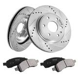 Automotive Repair & Speciality Tools: VEVOR Drilled Slotted Front Brake Rotors Pads Kit for Chevy Traverse GMC Acadia