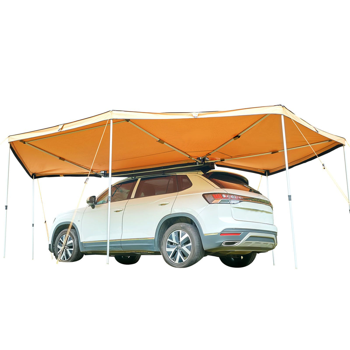 270 Degree Awning with Bulit-in LED Lights, 10.9 ㎡ Driver Side Vehicle Awning, Waterproof UV50+ Car Side Awnings, All-Weather Free-Standing Overland Awnings Car Shelter for SUV Truck Camping