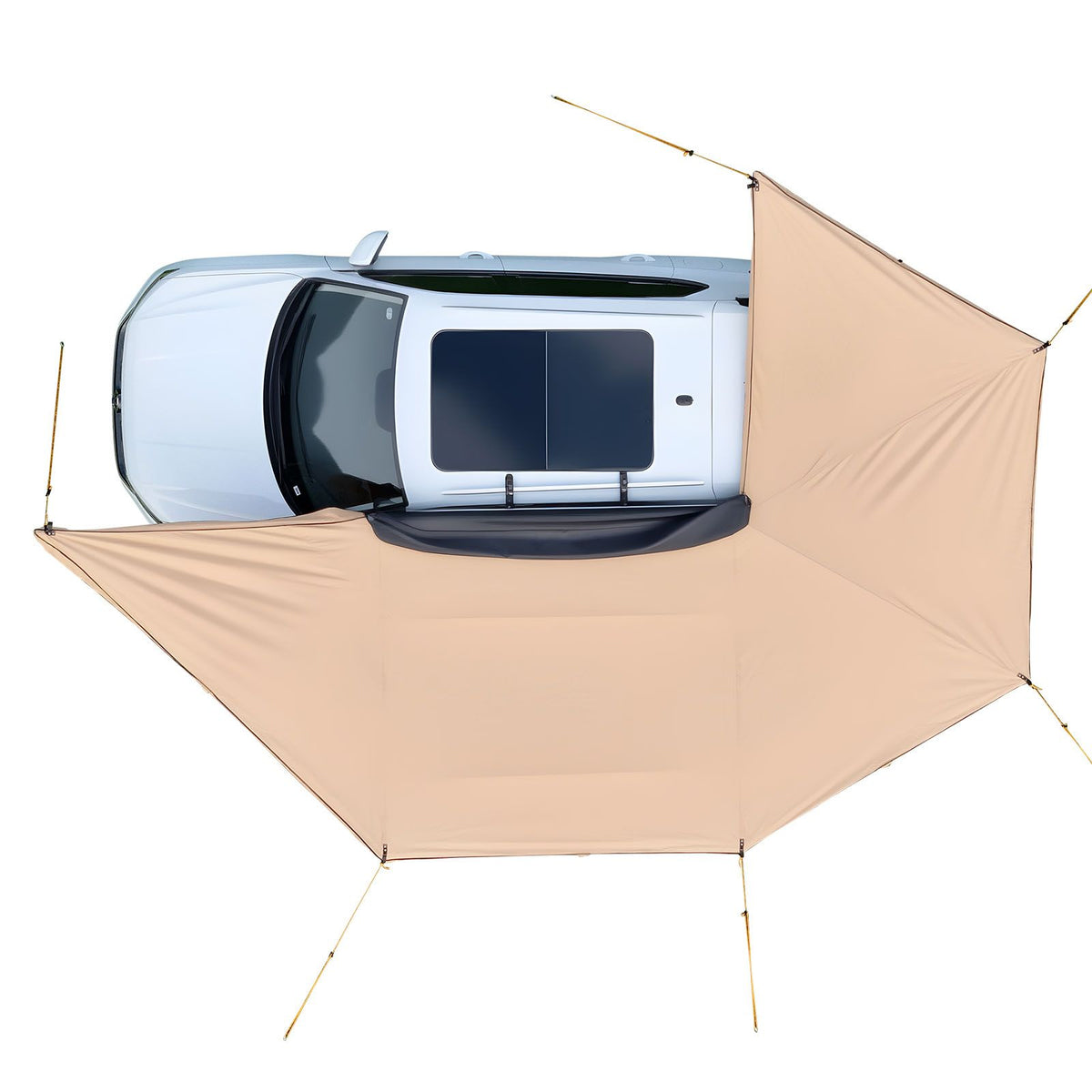 270 Degree Awning with Bulit-in LED Lights, 12.4 ㎡ Driver Side Vehicle Awning, Waterproof UV50+ Car Side Awnings, All-Weather Free-Standing Overland Awnings Car Shelter for SUV Truck Camping