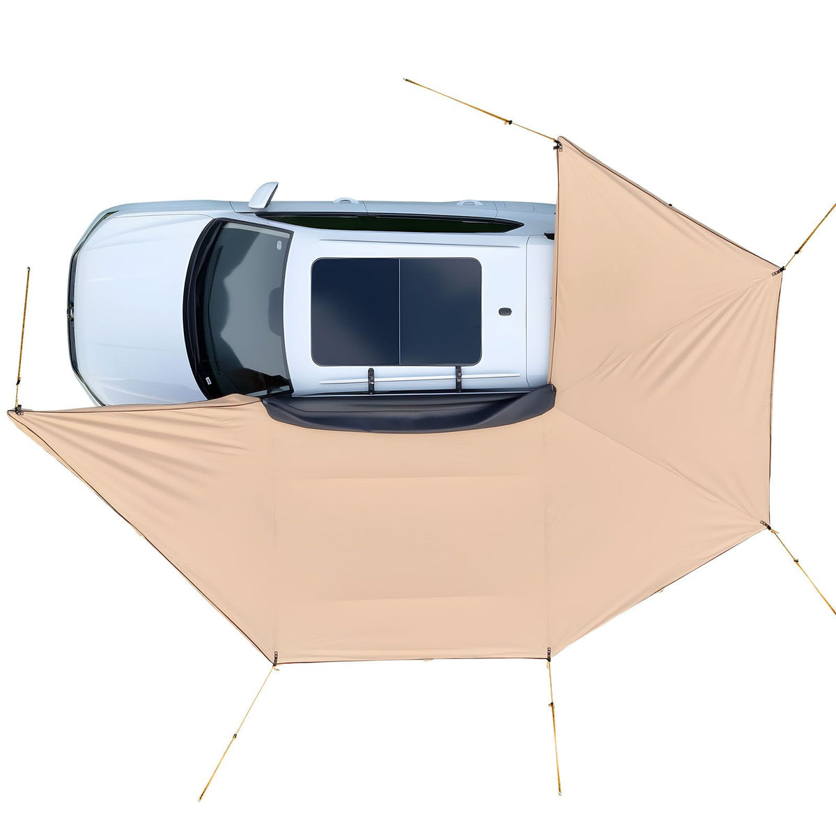 270 Degree Awning with Bulit-in LED Lights, 12.4 ㎡ Driver Side Vehicle Awning, Waterproof UV50+ Car Side Awnings, All-Weather Free-Standing Overland Awnings Car Shelter for SUV Truck Camping
