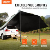 Awnings: VEVOR Vehicle Awning, Large 10' x 7' Shade Coverage Car Side Awning, PU2000mm UV50+ Car Awning with Extended Side Canopies and Portable Storage Bag, Suitable for Truck, SUV, Van, Campers
